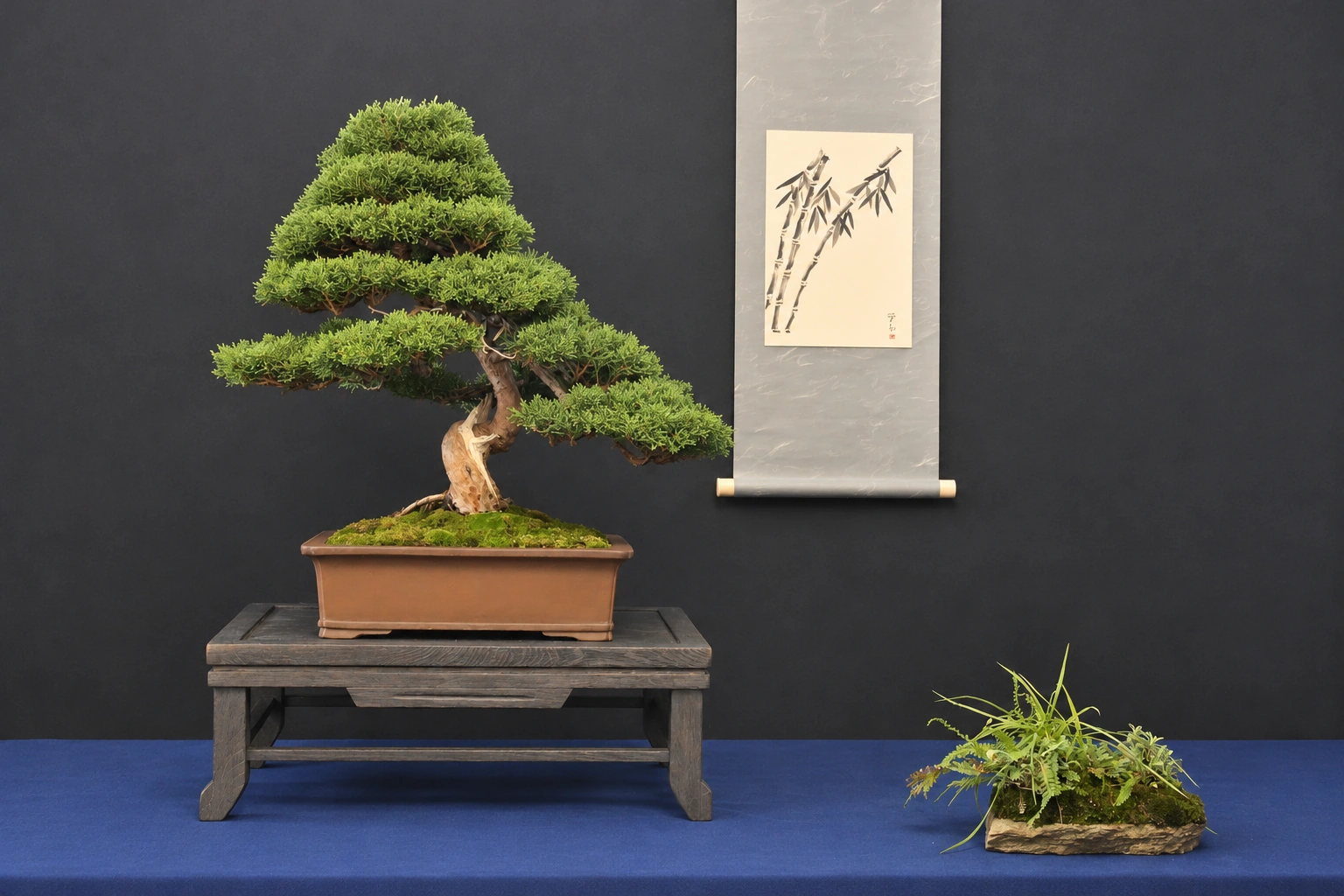 AI-reconstructie van een bonsai-opstelling van onze vereniging